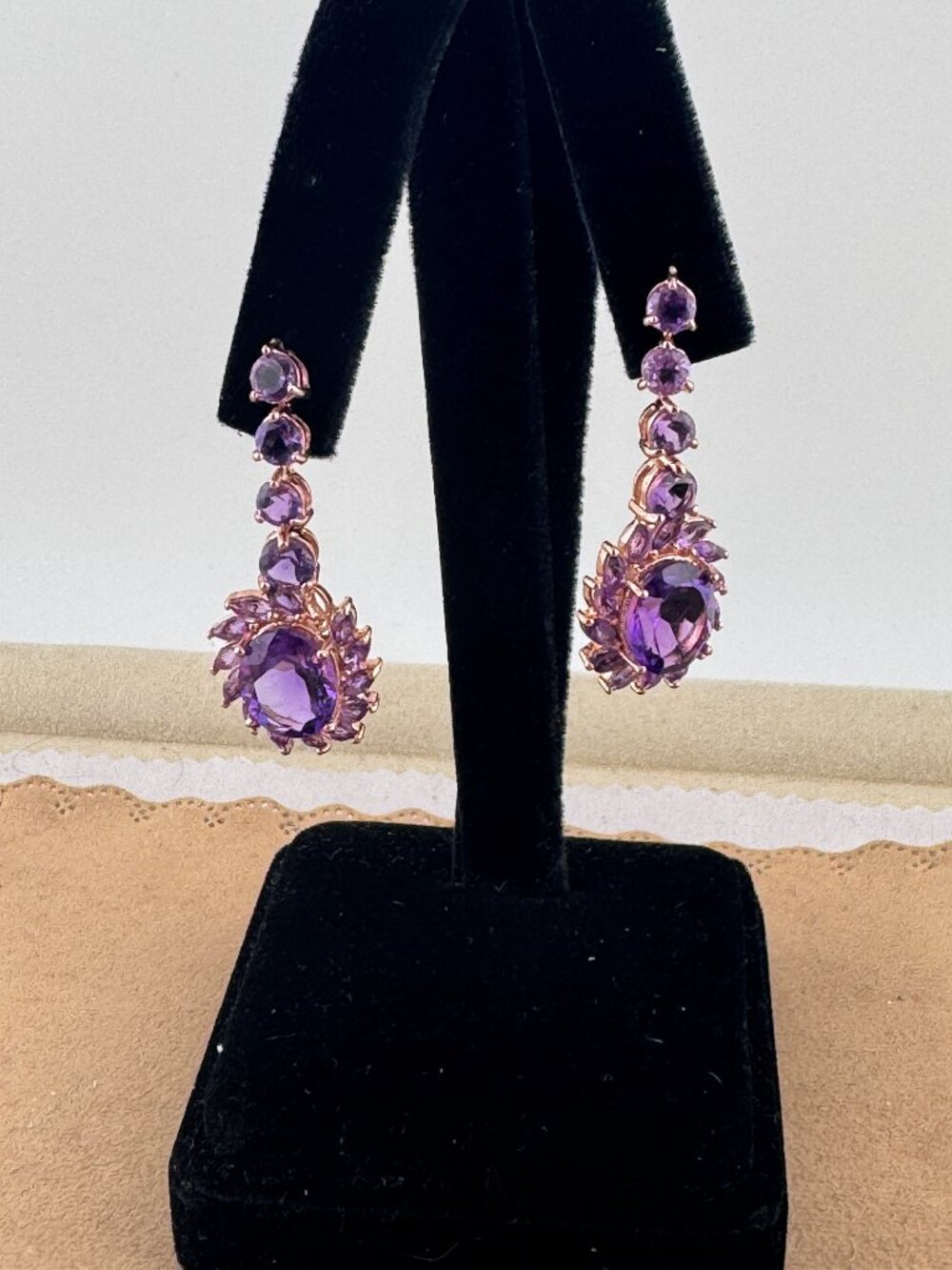 Deep Purple Amethyst 925 Silver Vermeil Gold Studs